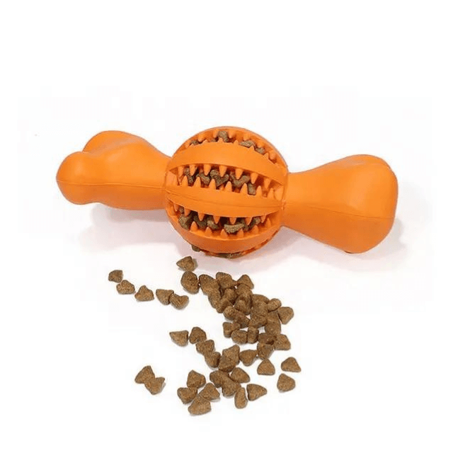 Igracka za psa - gumena bombona za poslastice 7x18cm- narandzasta